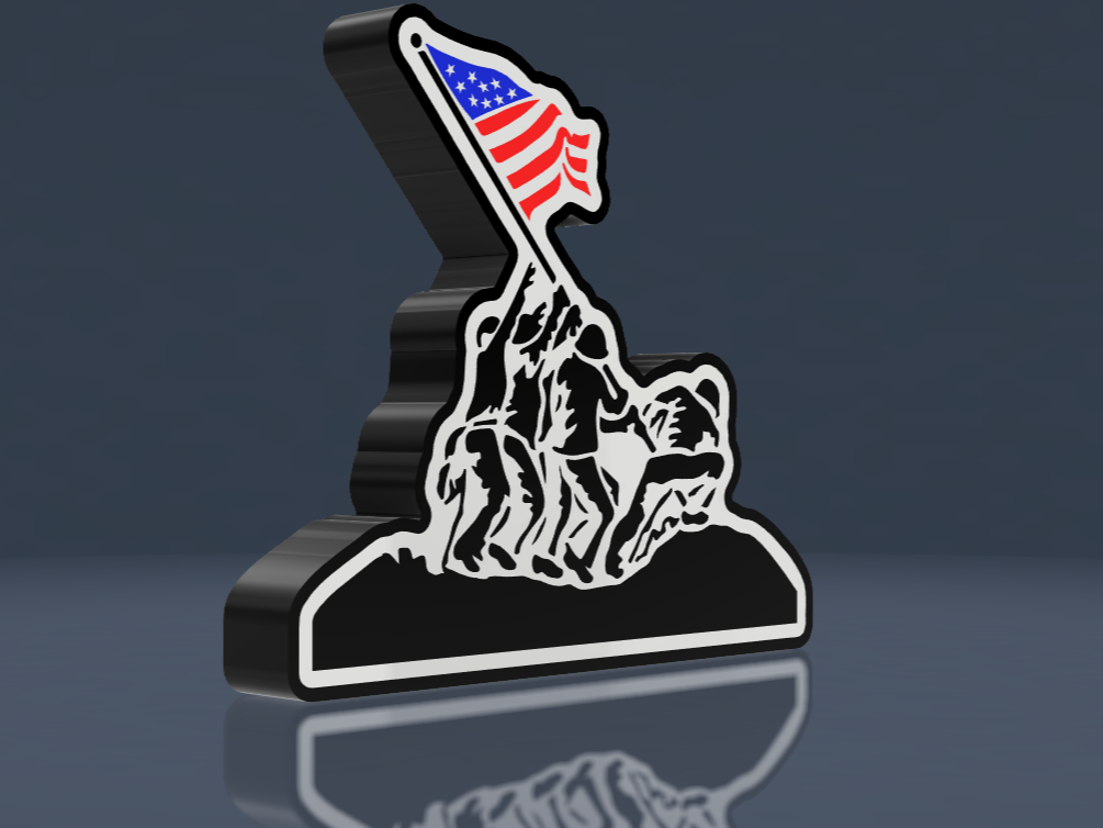Iwo Jima Flag Raising LED Lamp (Light Box)
