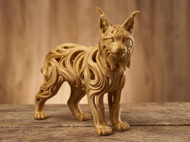 Escultura de lince ornamental