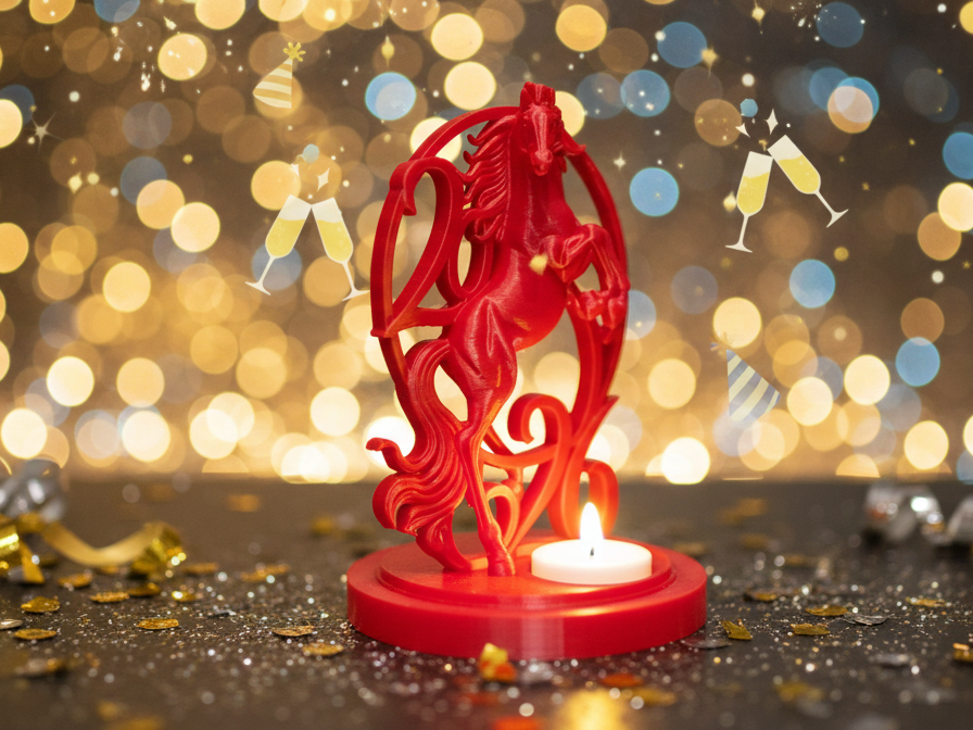 New Year's Eve Festive Horse Decor