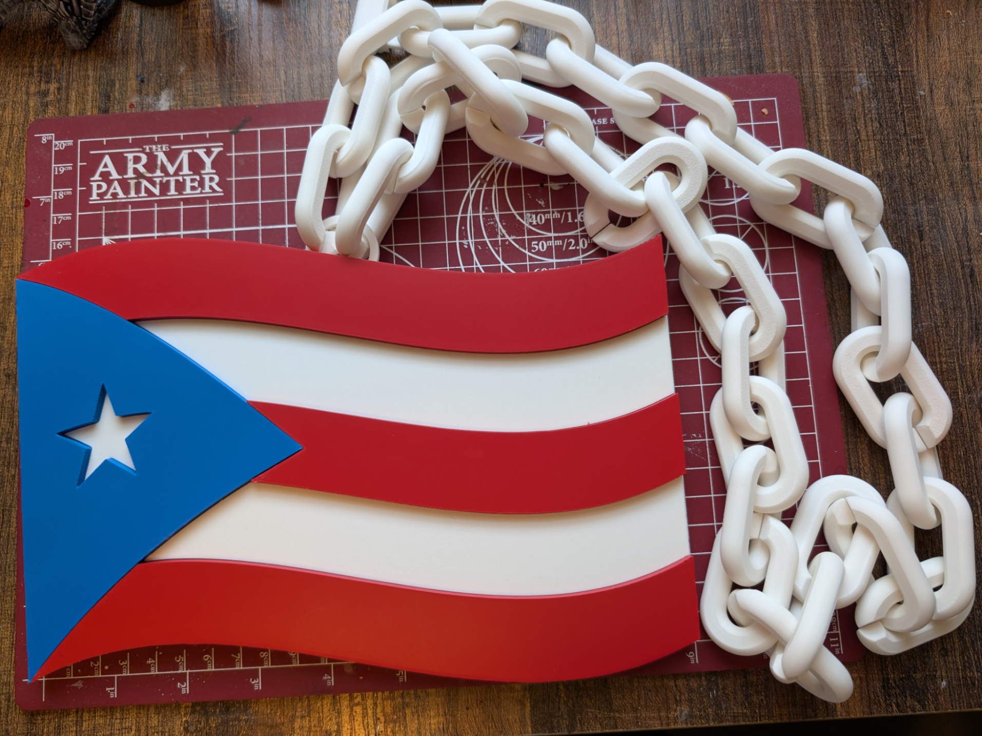 Puerto Rican Flag Big Pendant & Chain (No AMS)