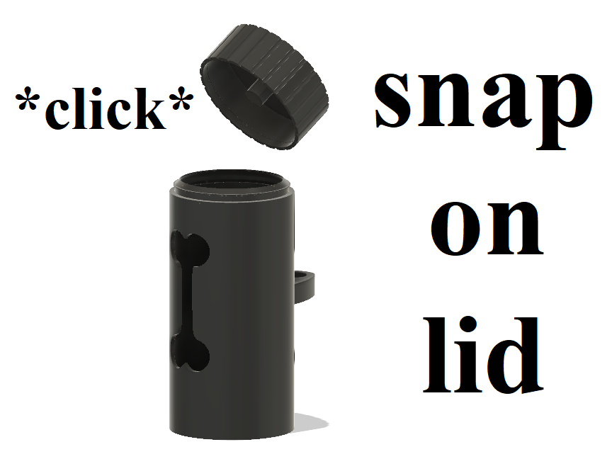 Doggie bag holder with a Snap on lod