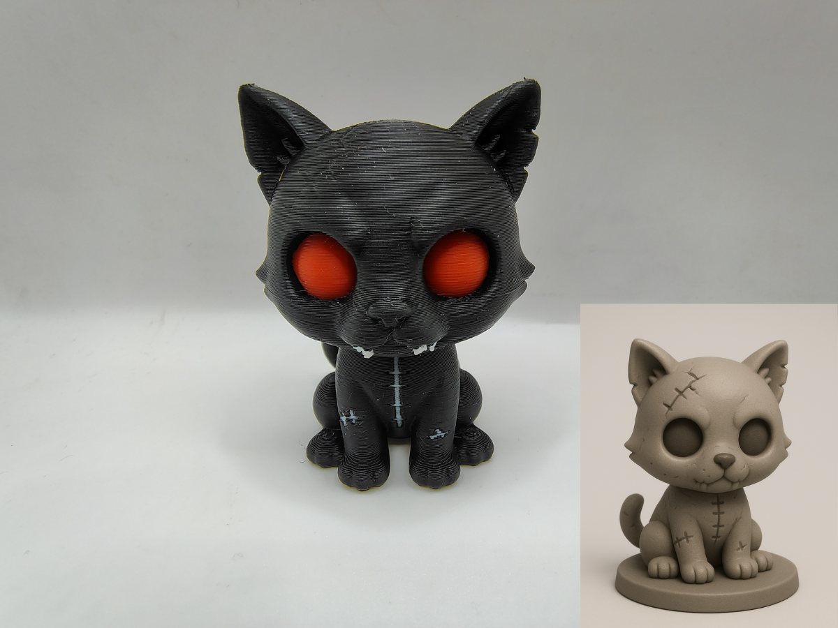 Zombie Cat with Red Eyes-Halloween