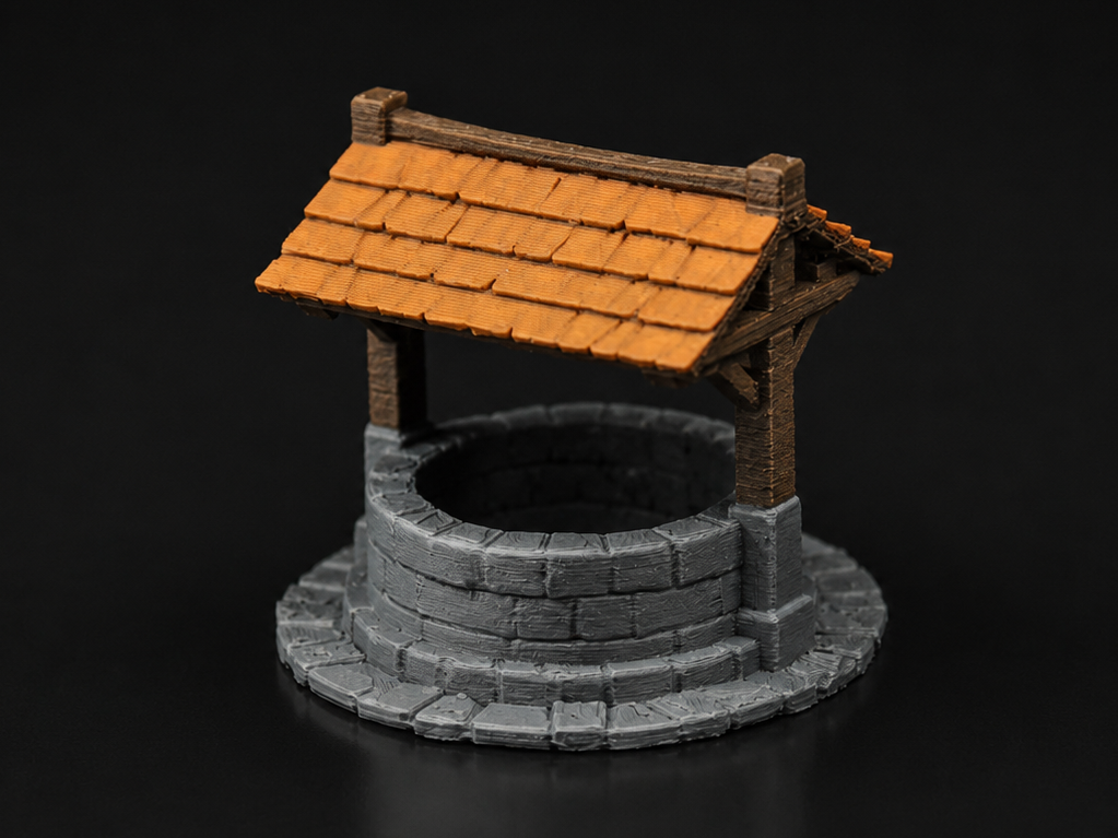 Medieval Village Well - DND Miniature Terrain