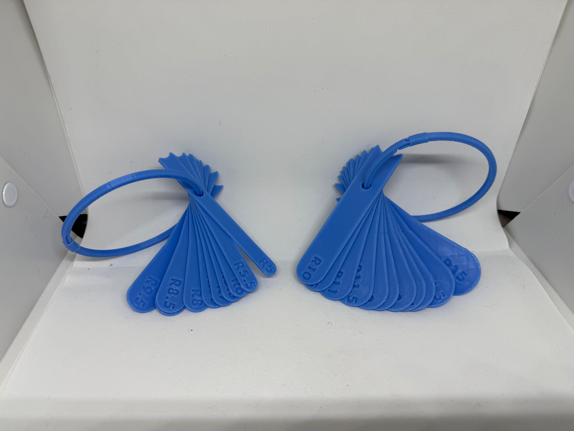 Radienlehre 5-15 in 0,5mm Stufen aus TPU (Biegsam)