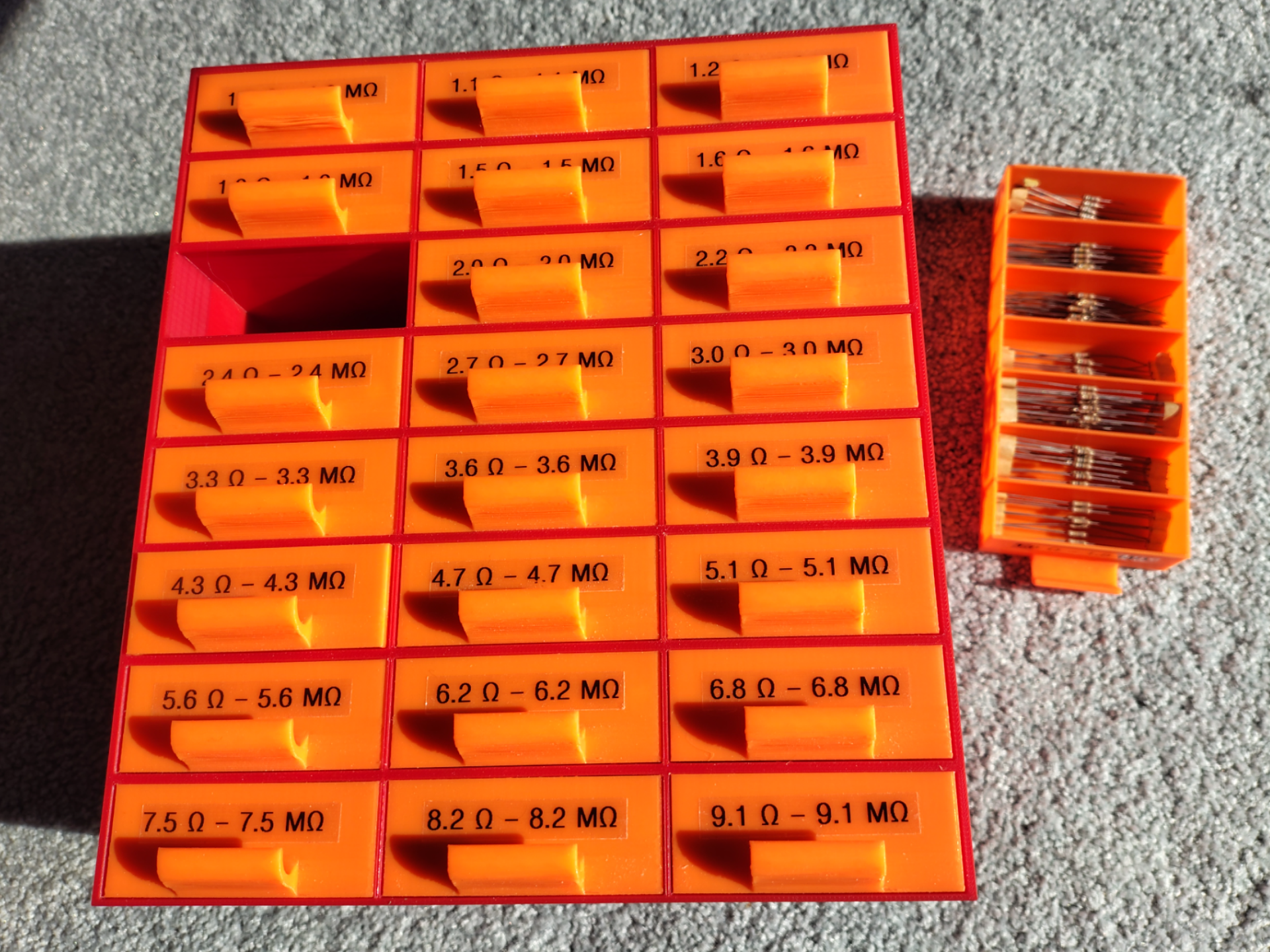 No-Spill Resistor Storage Drawers (E24 Series)