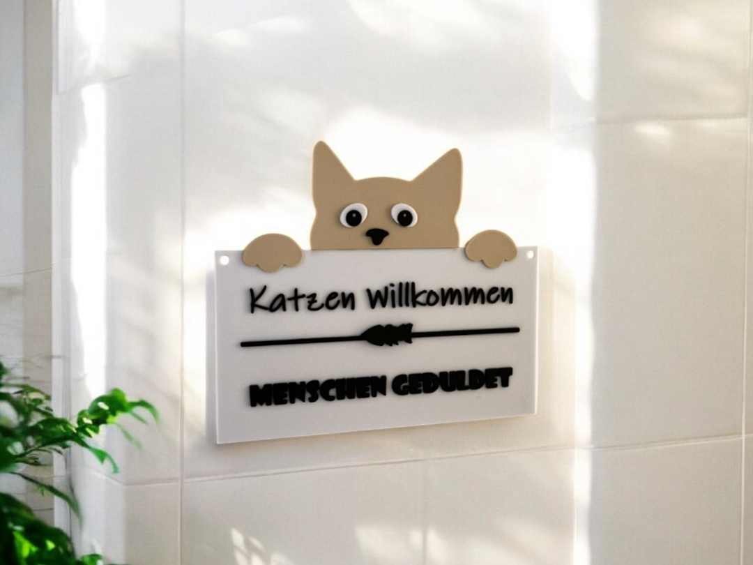 Door Sign - Katzen erlaubt und Menschen geduldet