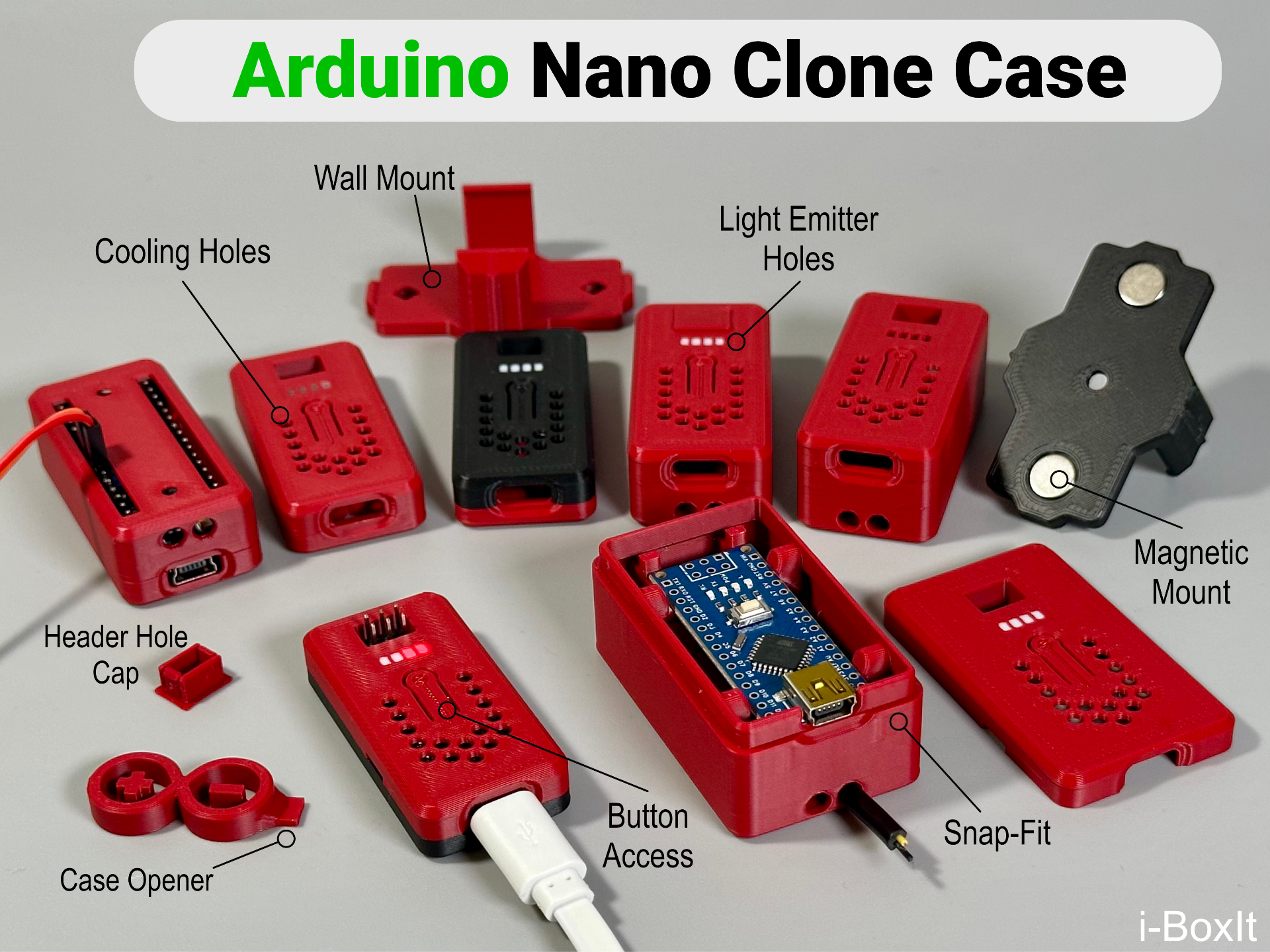 Arduino Nano Clone Case | Snap-Fit | Many Options