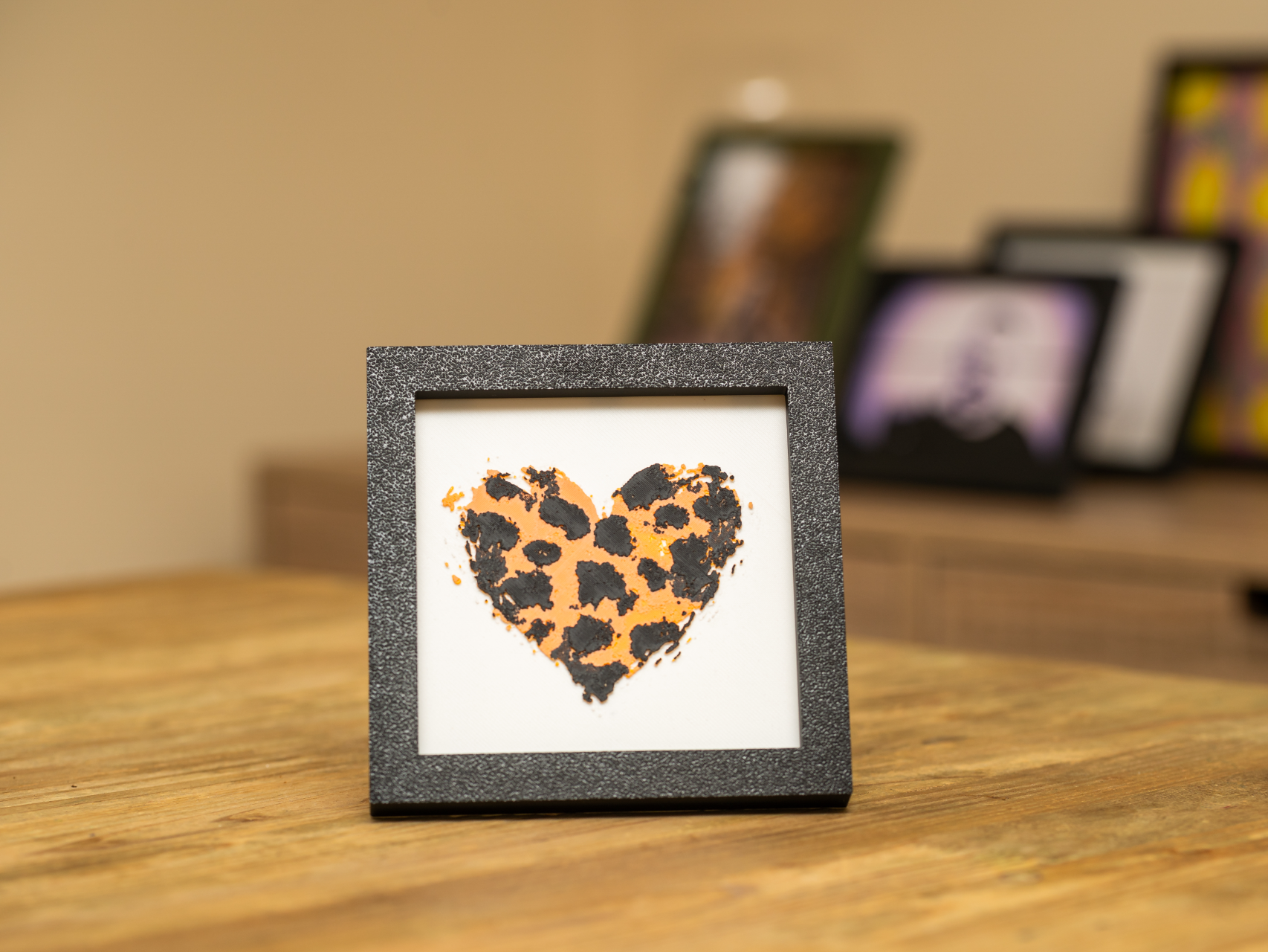 Multicolor Leopard Heart in an Elegant Frame