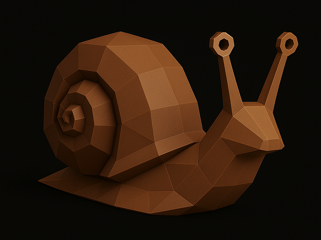 snail realistic version origami