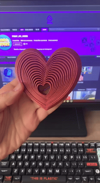 Fidget Valentine's day heart - Print in place