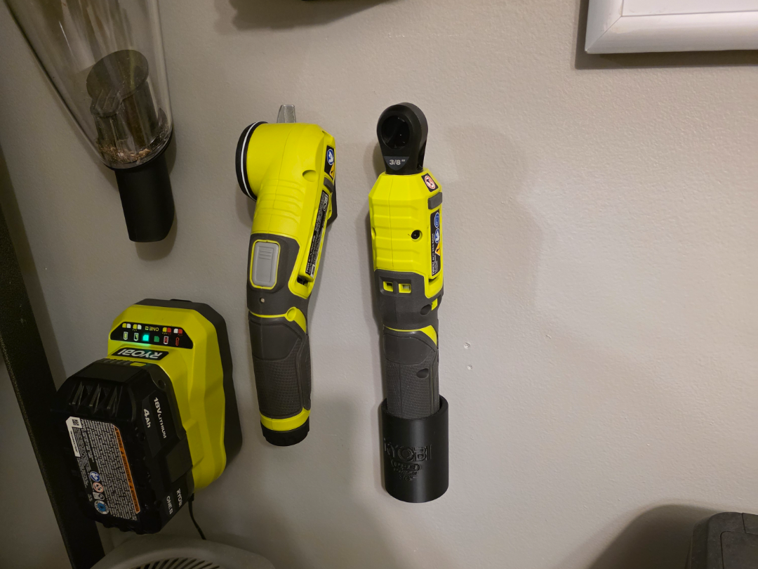 Ryobi 4V USB Lithium 3/8" Ratchet Wall Mount