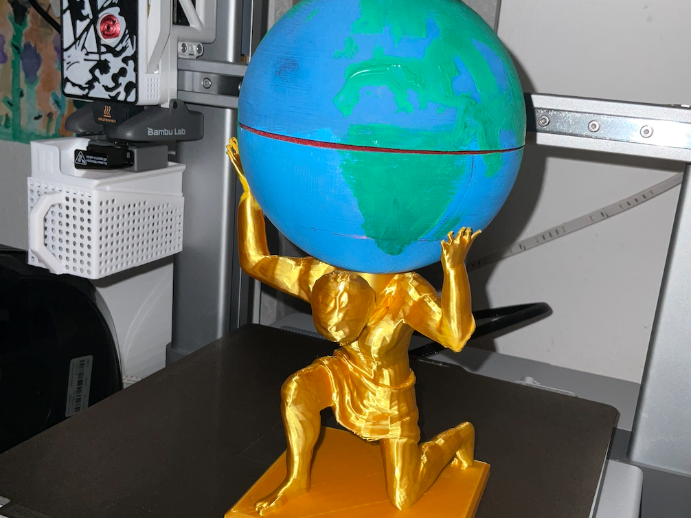Music Box Atlas holding the world and rotating