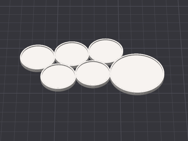 Miniature Moving Tray 5 x 25mm + 1 x 40mm