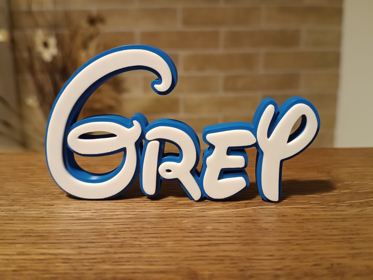 Grey Name Disney Font