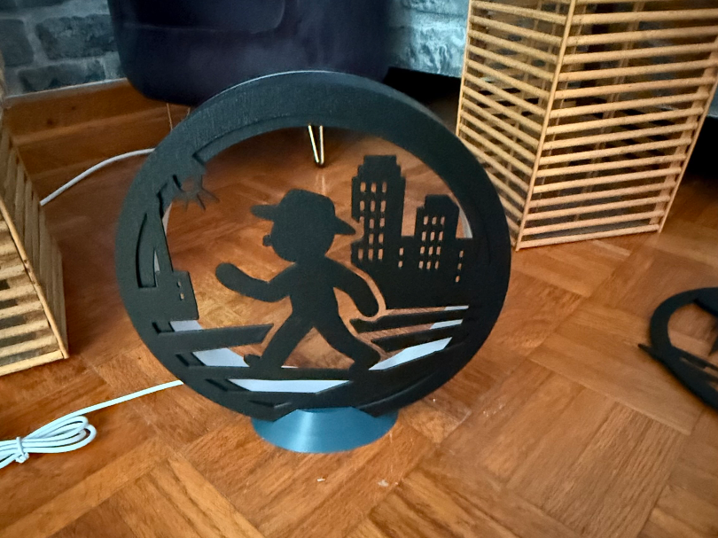 LED Ring Lampe v2 inkl. Rahmen mit Mann Motiv