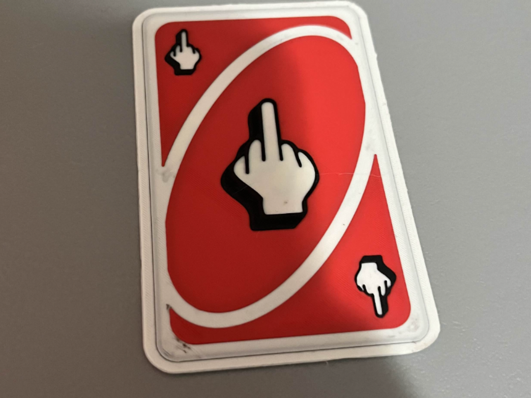 Middle Finder Uno card w/back