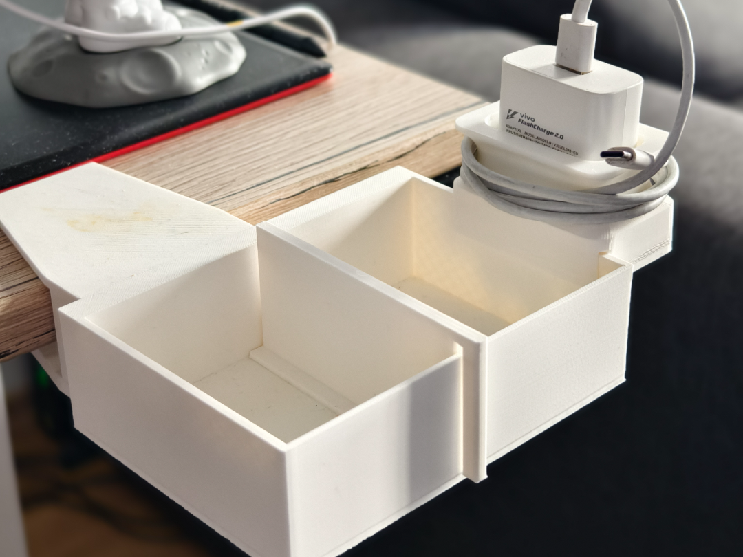 Detachable snack and drink desk holder