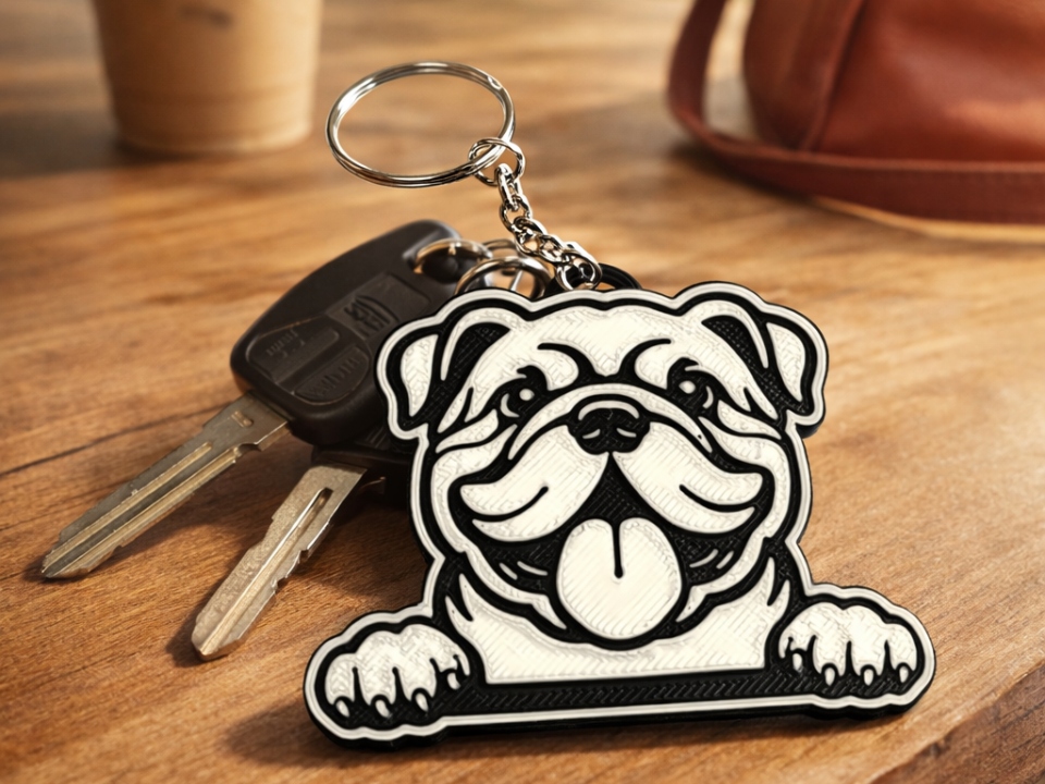 English Bulldog keychain
