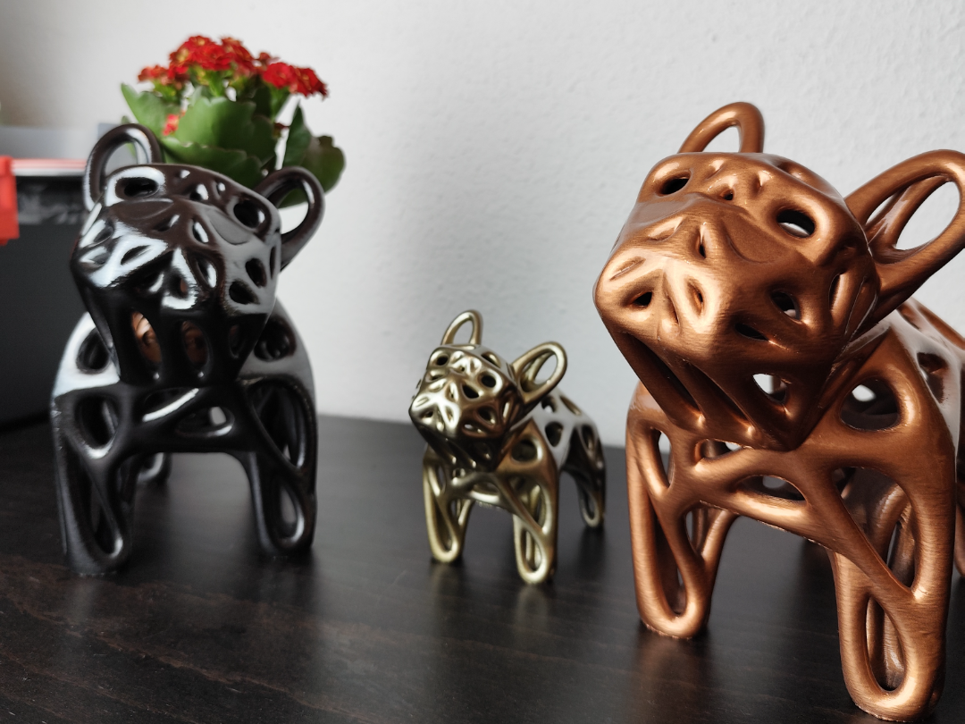Abstract French Bulldog Planter Statue