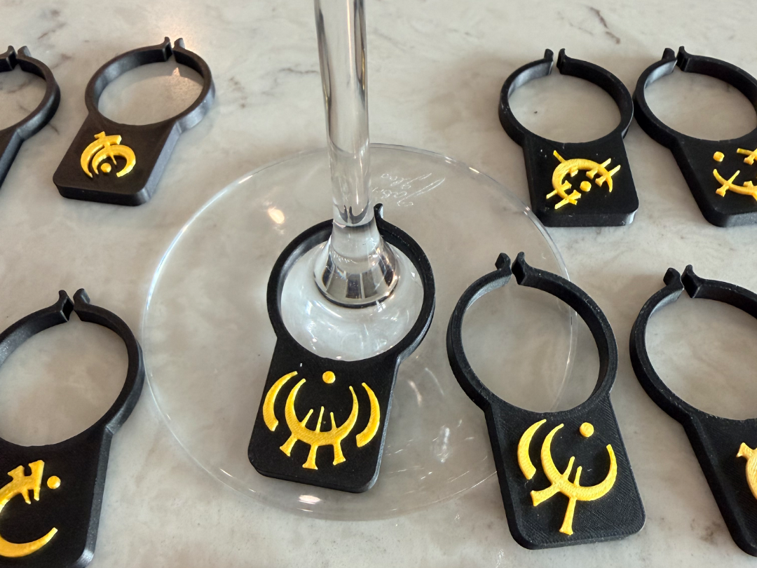 Mistborn Steel Alphabet Drink ID Chips - Cosmere