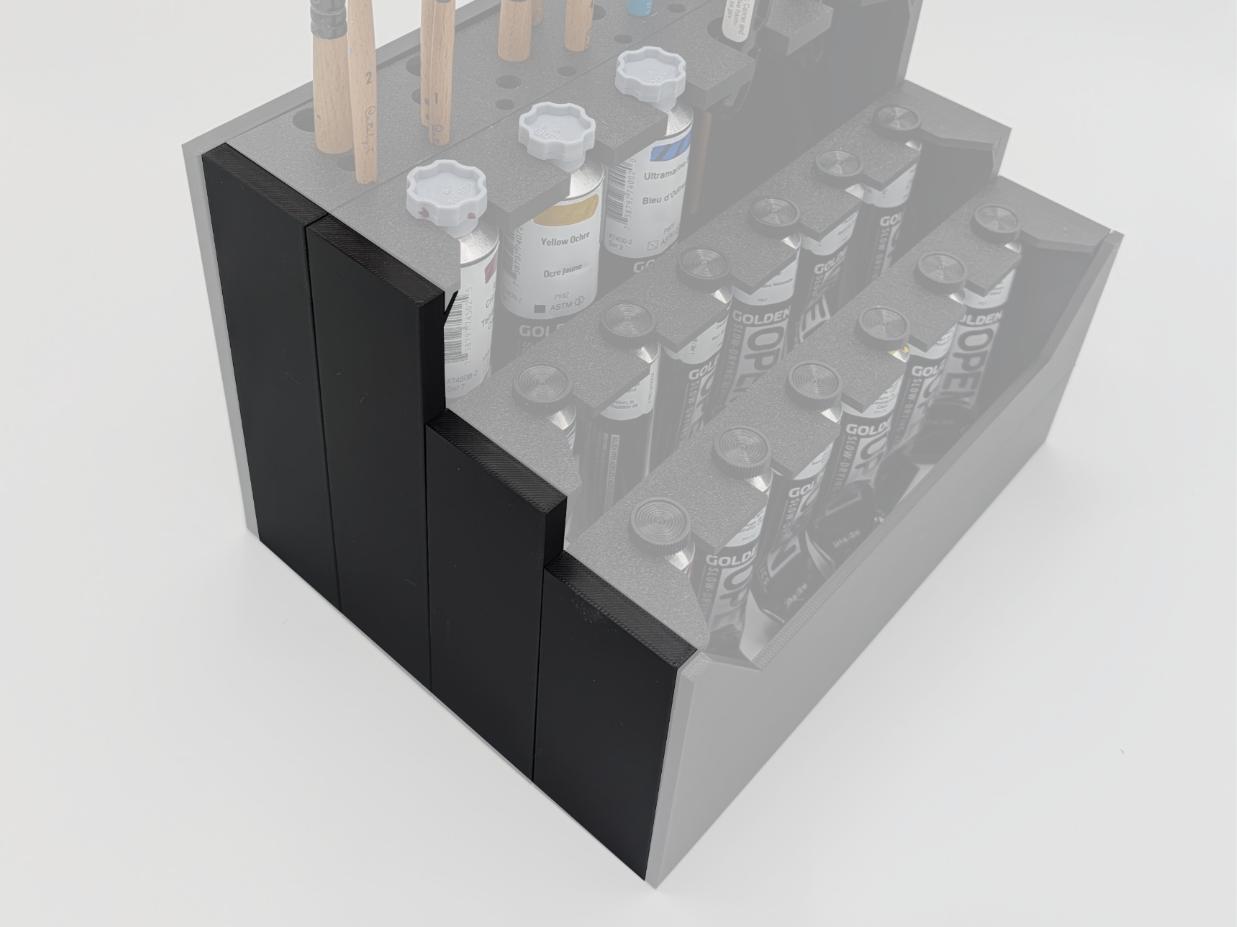 Custom sides for modular paint stack