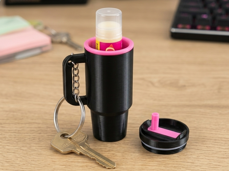 Stanley Cup Lip Balm Keychain-Porta-Batom (no AMS)