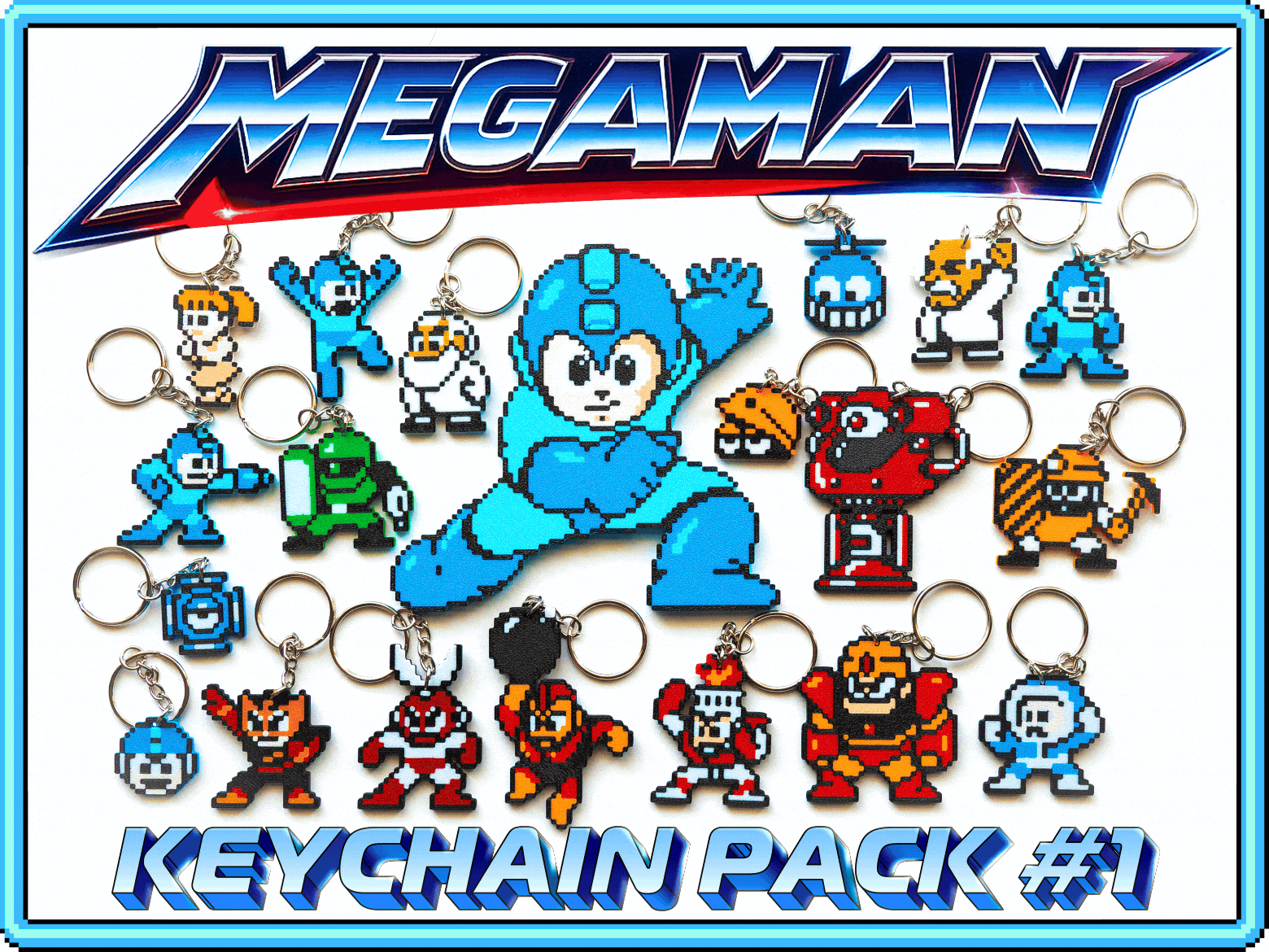 Mega Man 1 Keychain Pack! - Retro 8-bit NES Game