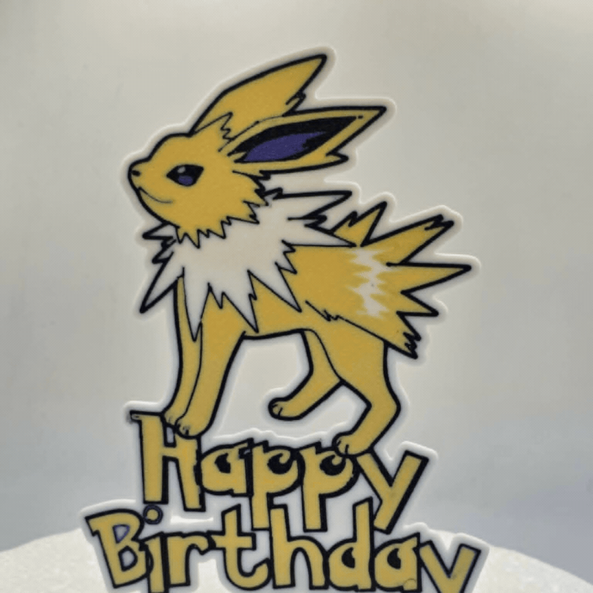 Jolteon happy birthday cake topper