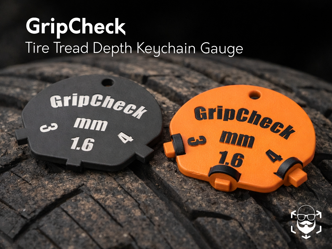 GripCheck – Tire Tread Depth Keychain Gauge