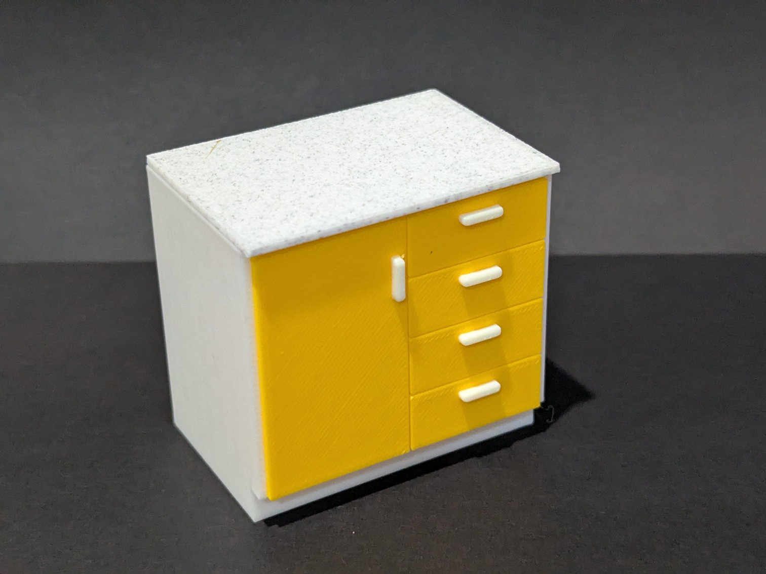 Dollhouse 1:12 Kitchen Cabinet 1 Door 4 Drawer