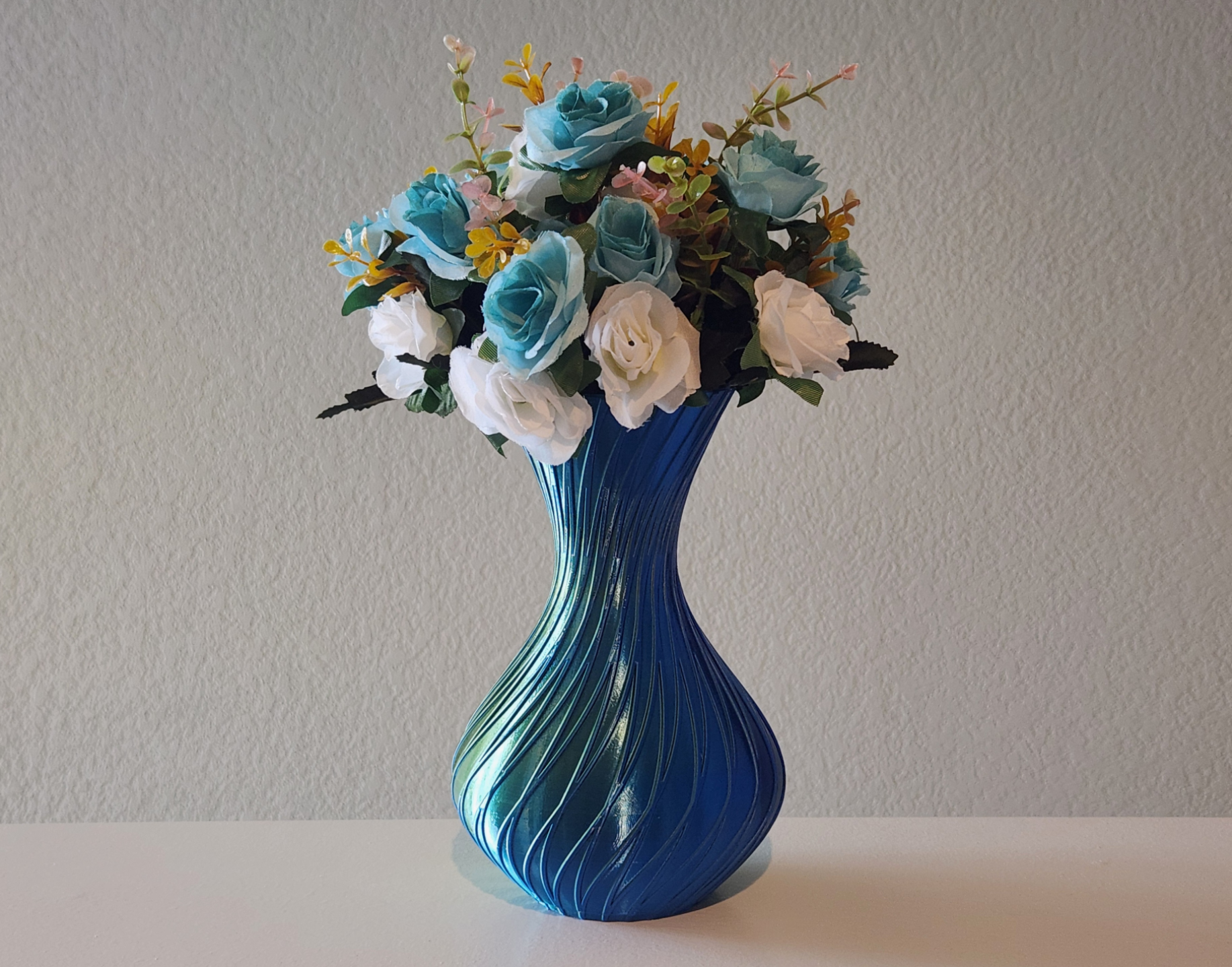 Tall Hourglass Swirl Decorative Vase
