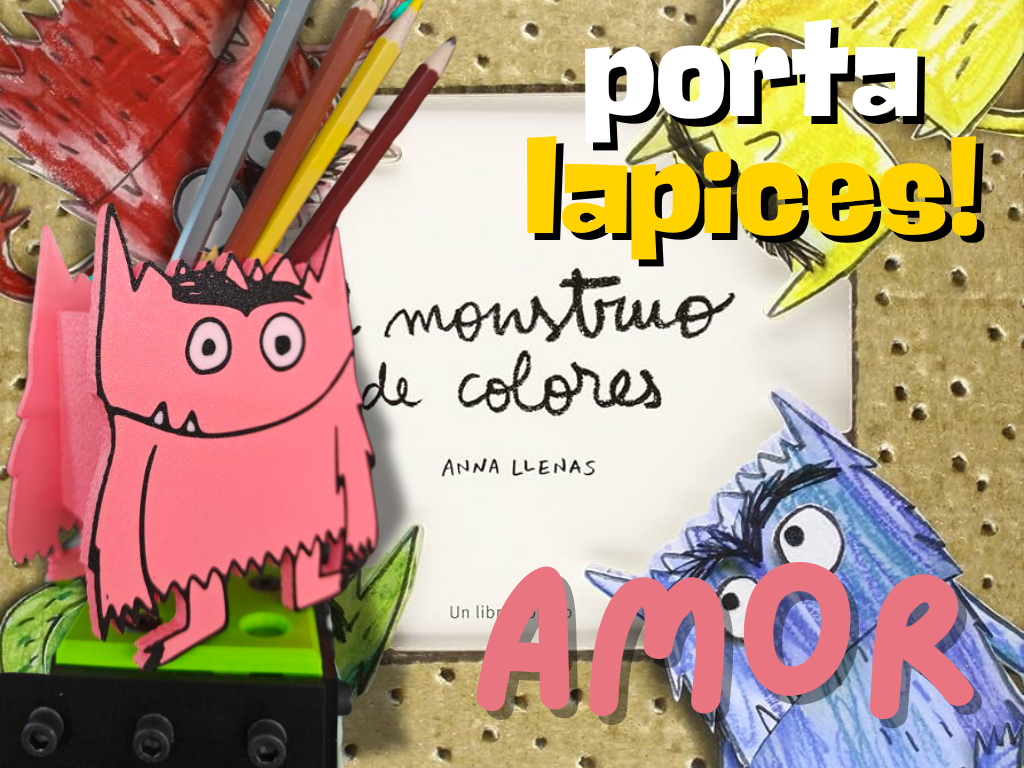 Portalápices de Amor del Monstruo de Colores