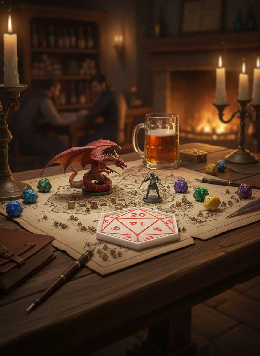 D20 Dice Coaster – Resin-Friendly