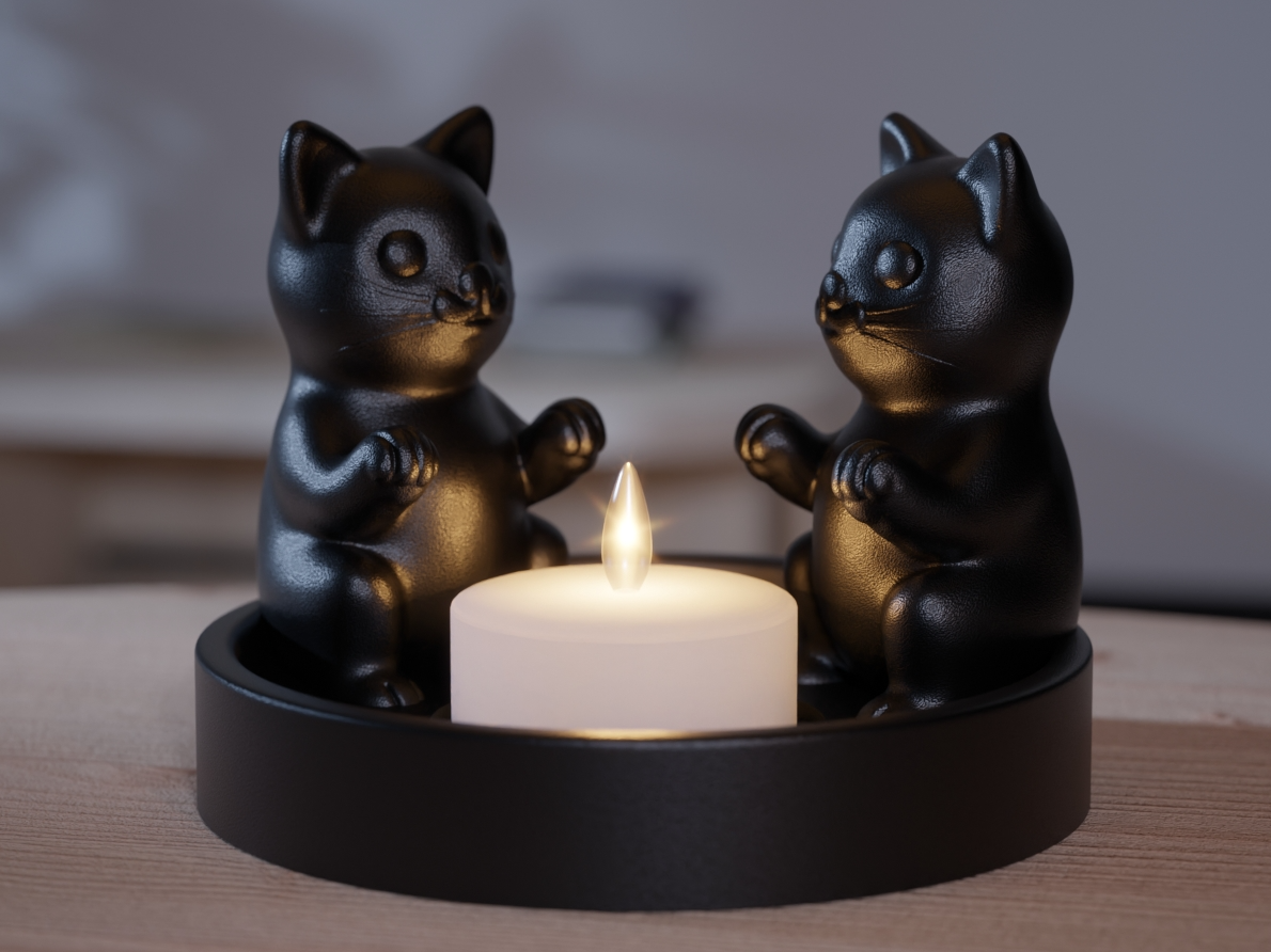Kitten Tealight Candle Hodler for Charming Decor