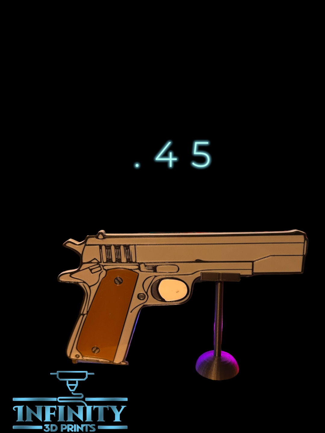 GUN SHAPED SIGNS WITH HOLDER