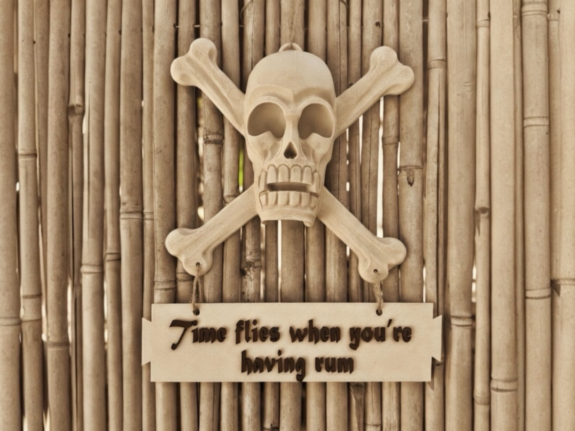 Bar sign "Time flies when you're having rum" Tiki
