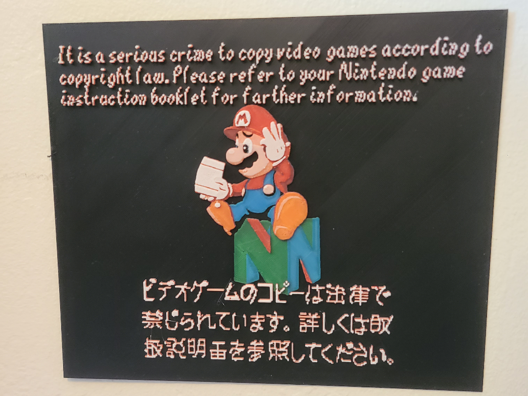 Super Mario 64 Anti Piracy Hueforge (Nintendo 64)