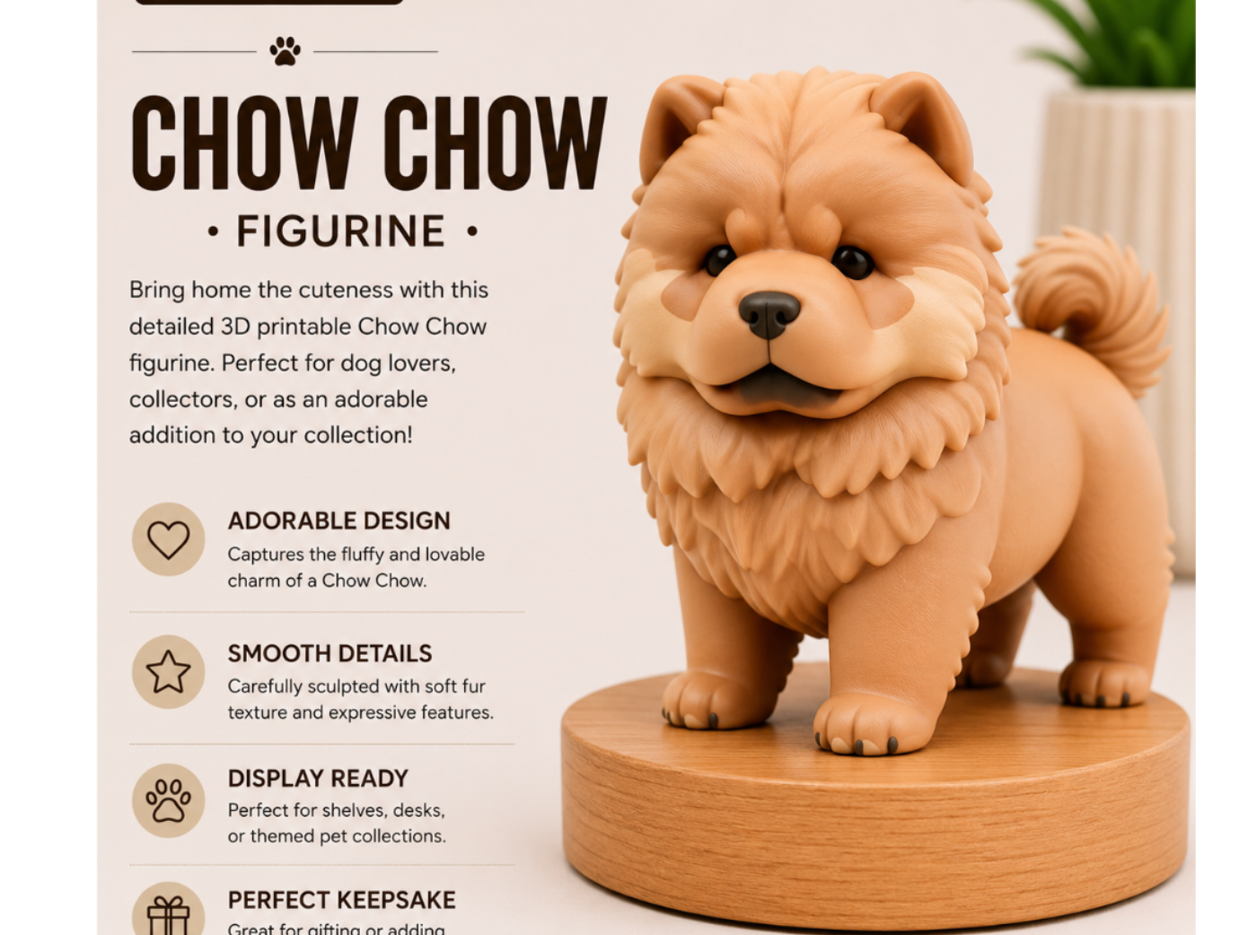 Chow Chow Cute Dog figurine puppy Toy Chowchow
