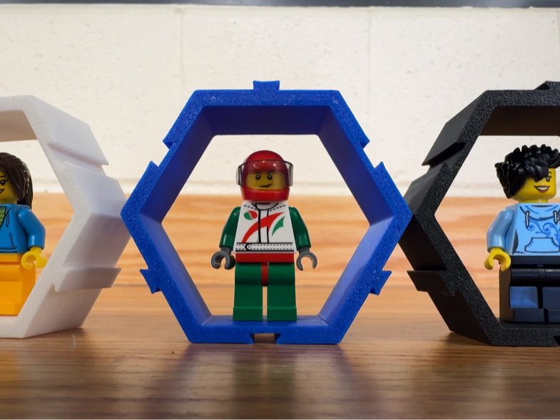 Brick Builder Mini Figure Hexagon Modular Shelf