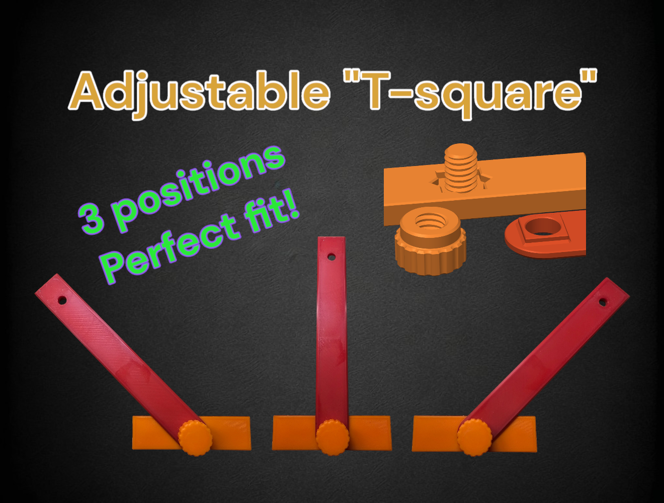 90°/45° Adjustable 3-stand "T-square" Reißschiene
