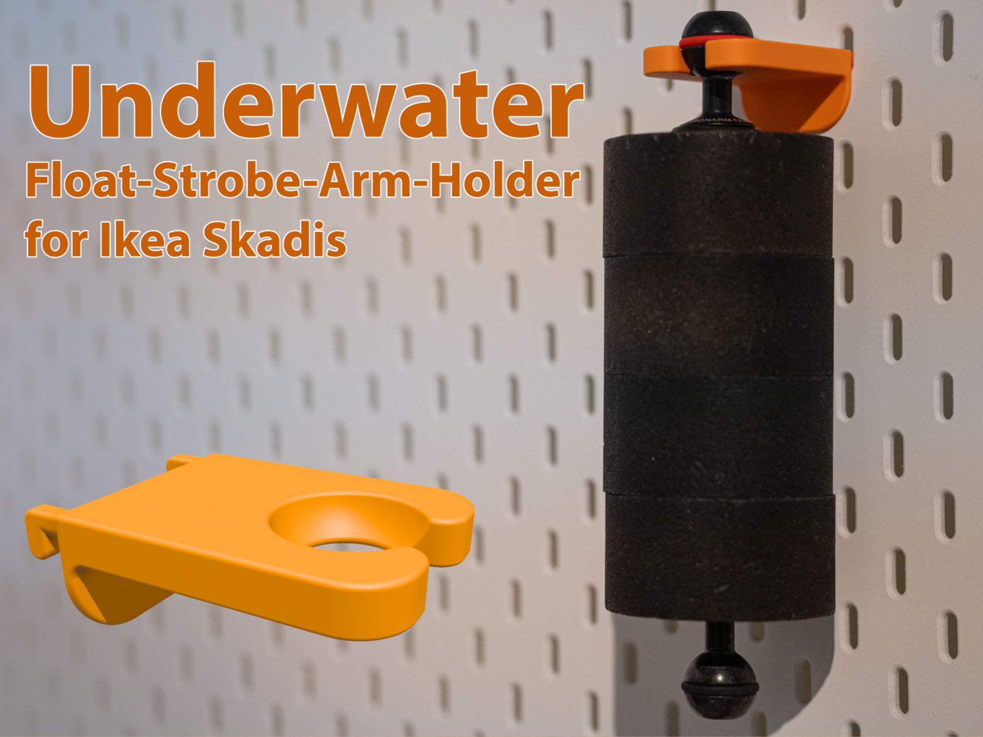 Underwater Float Strobe Arm Holder - IKEA Skadis