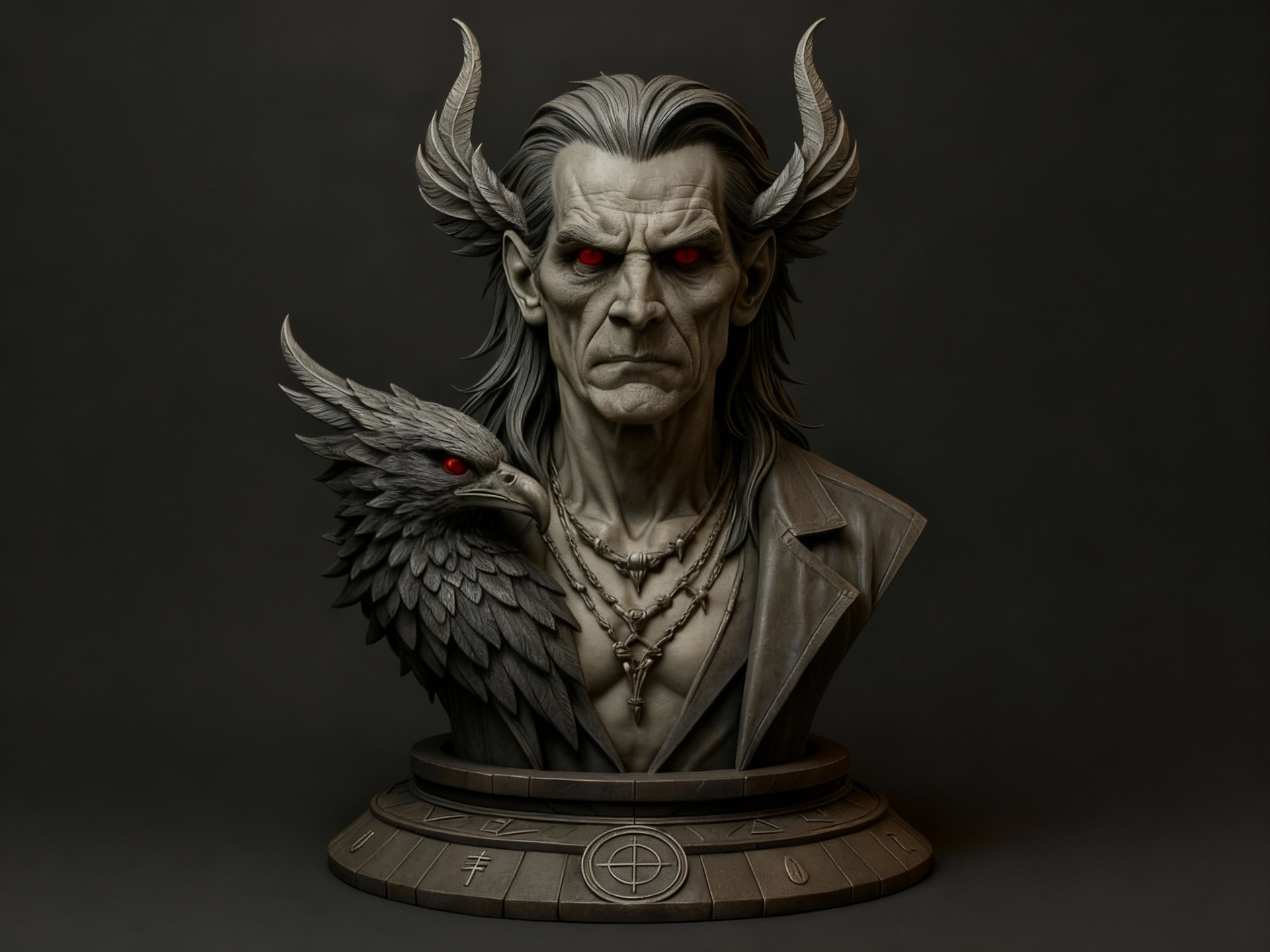 Eldritch Sentinel & Avian Familiar Bust