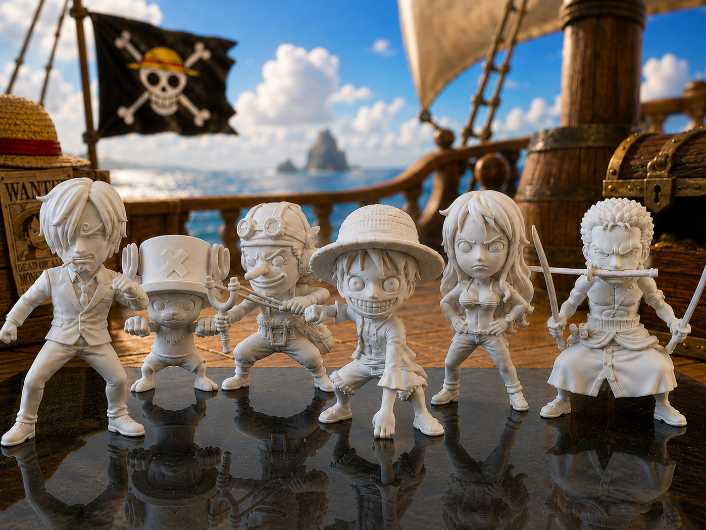 One Piece: set Ciurma a Completo  in stile Chibi
