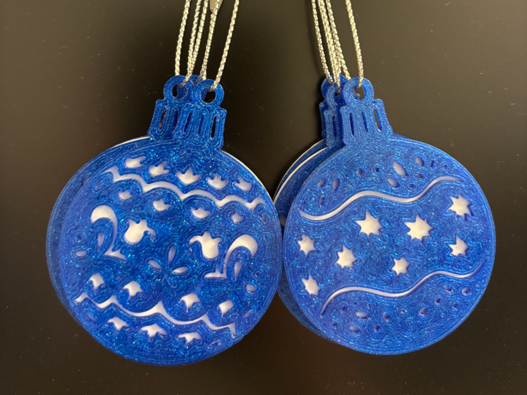 Set of Hanging Christmas Baubles