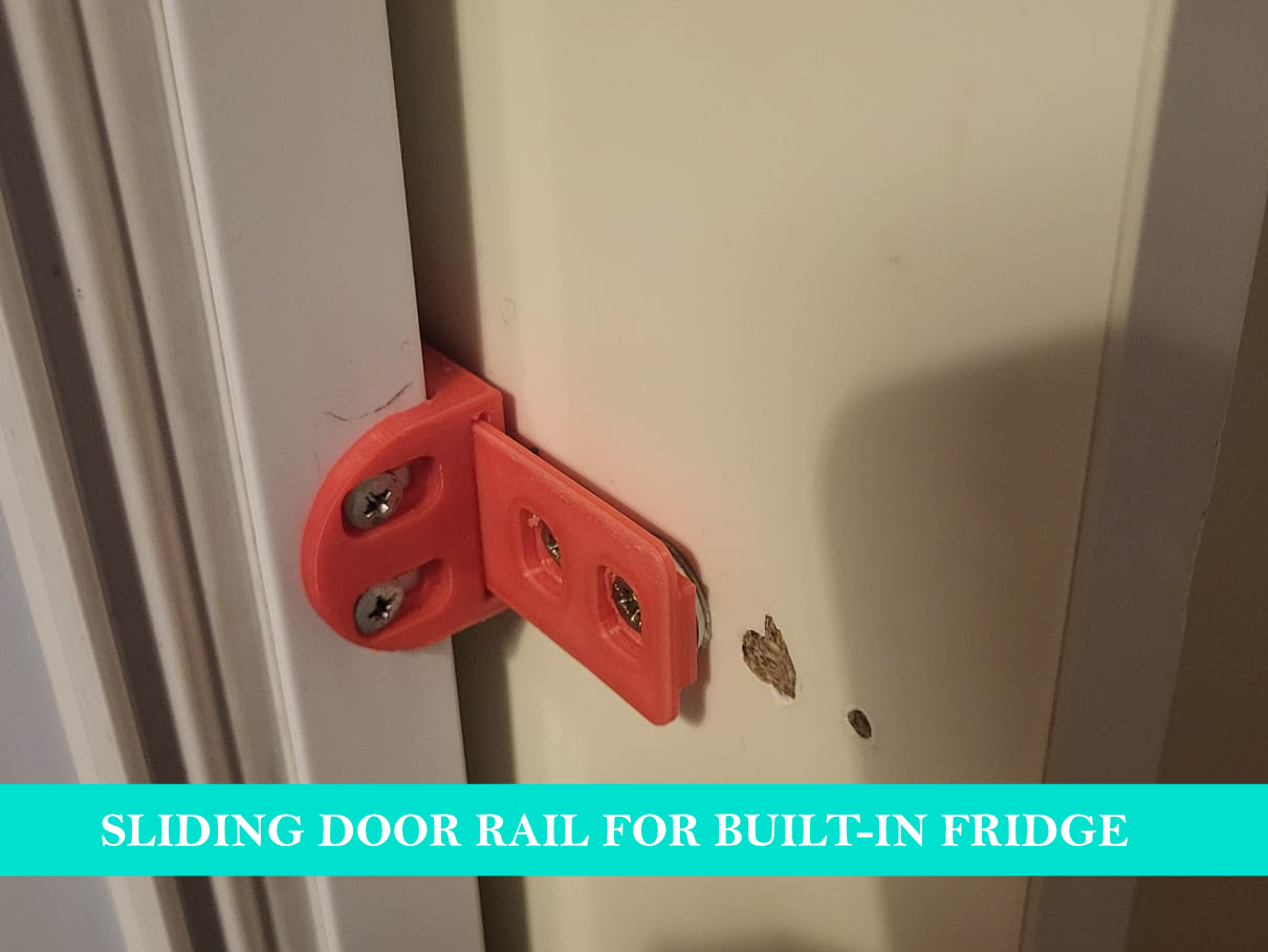 Sliding door rail for built-in fridge