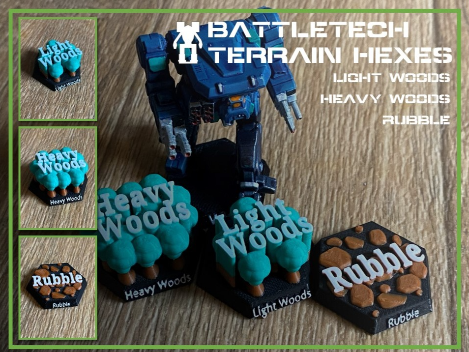 BattleTech Coloured Terrain Hexes