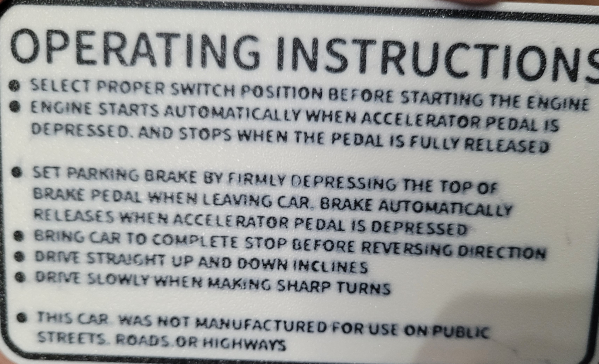 Yamaha G1 Golf Cart Operating Instructions