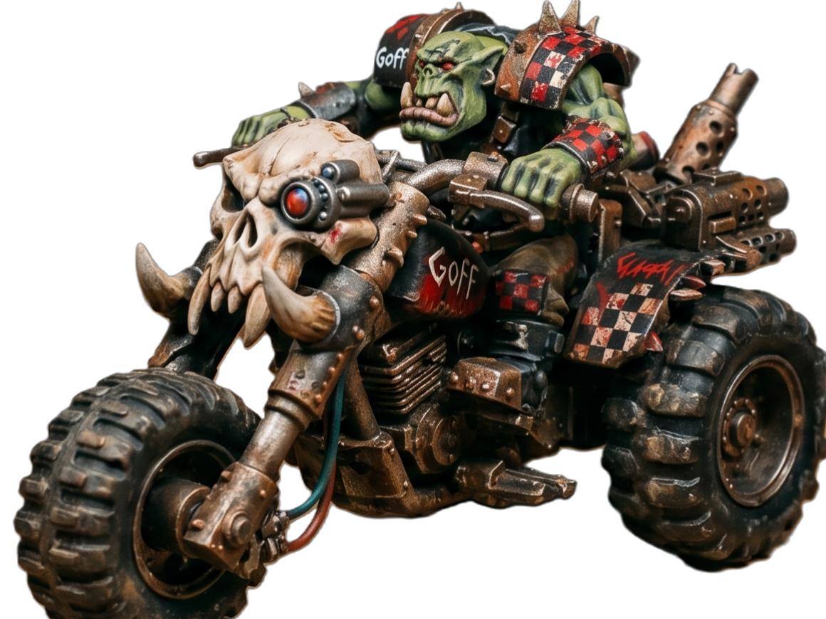 Scrap-Metal Scifi Warbike – Heavy Raider