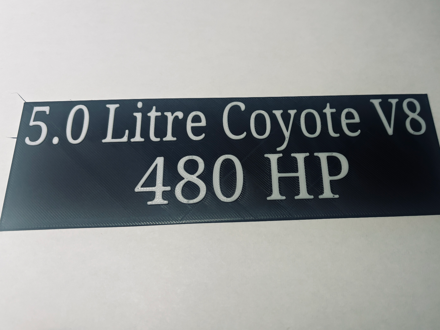 S650 Mustang Engine Badge 480 hp