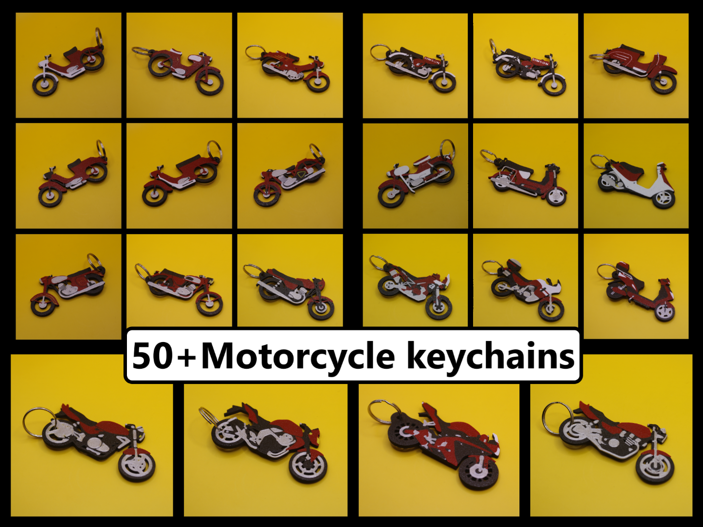 Motorcycle, scooter, moped, motorbike keychain 50+